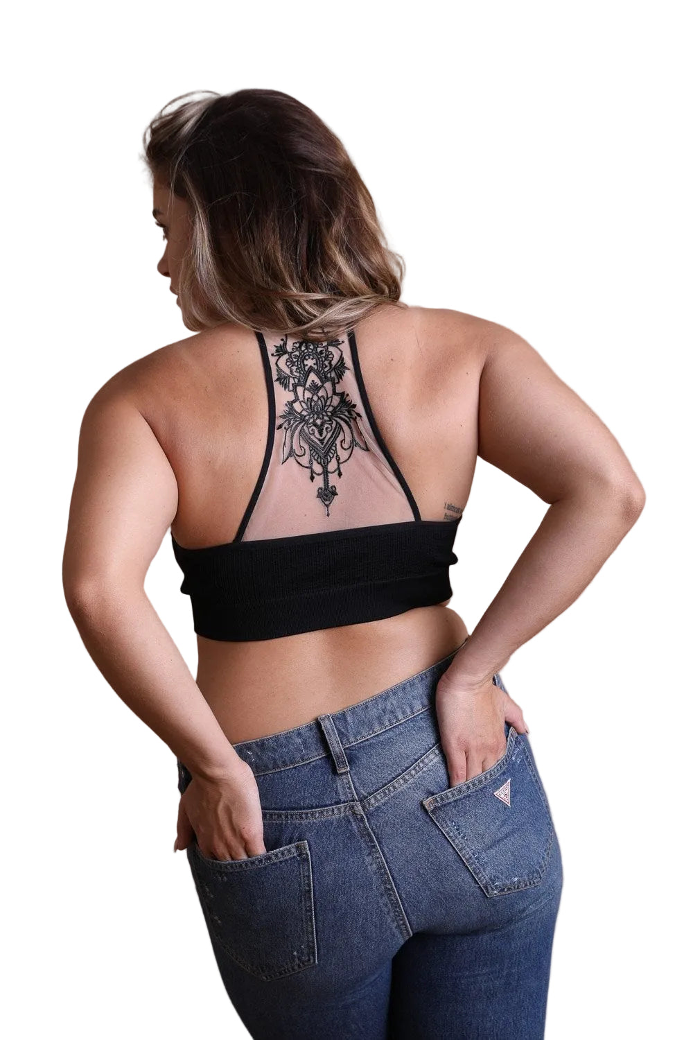 Plus Size Tattoo Back Bralette