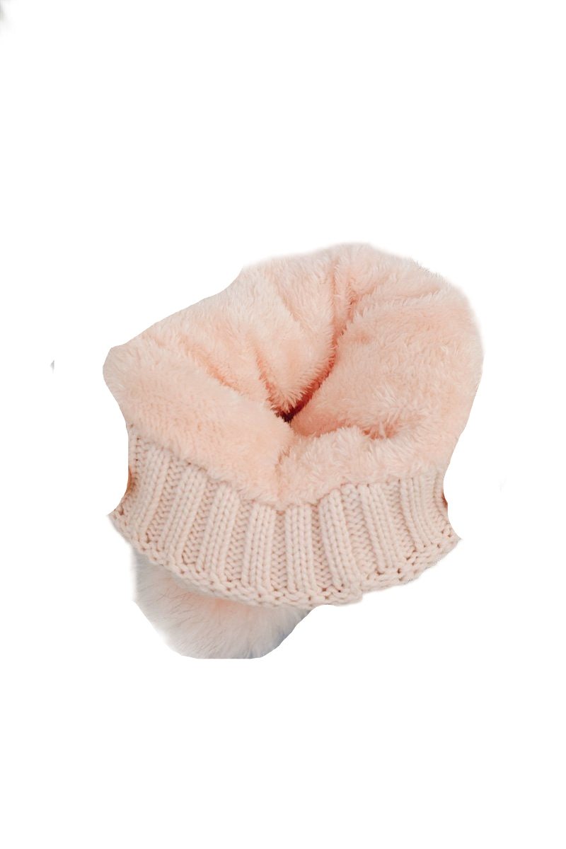 Pom Beanie with Faux Sherpa Lining
