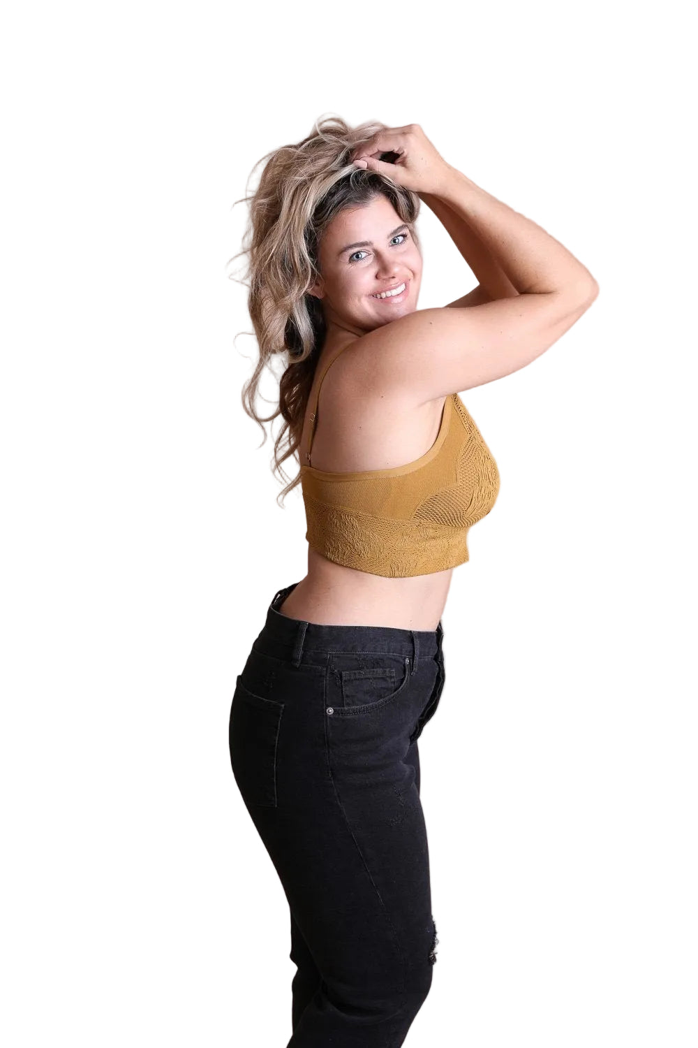 Curvy Seamless Padded Textured Brami Plus