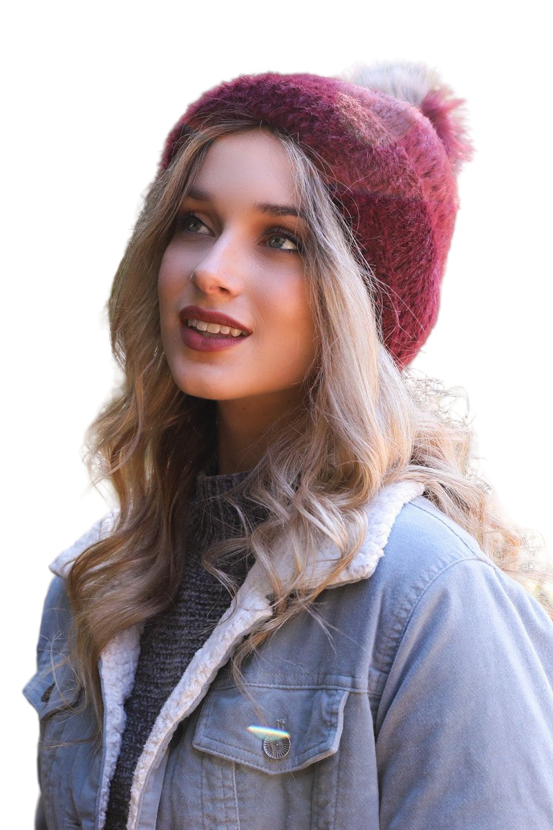 Soft Mohair Pom Beanie