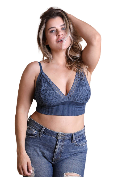 Waistband Loop Lace Brami Plus Size – Elegant Stretchy Lace Cami
