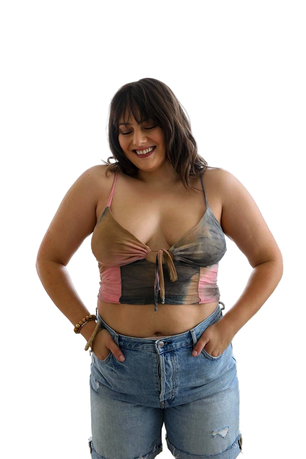 Tie Dye Mesh Keyhole Brami Plus