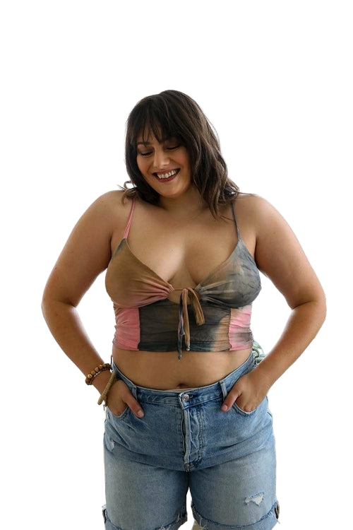 Tie Dye Mesh Keyhole Brami Plus