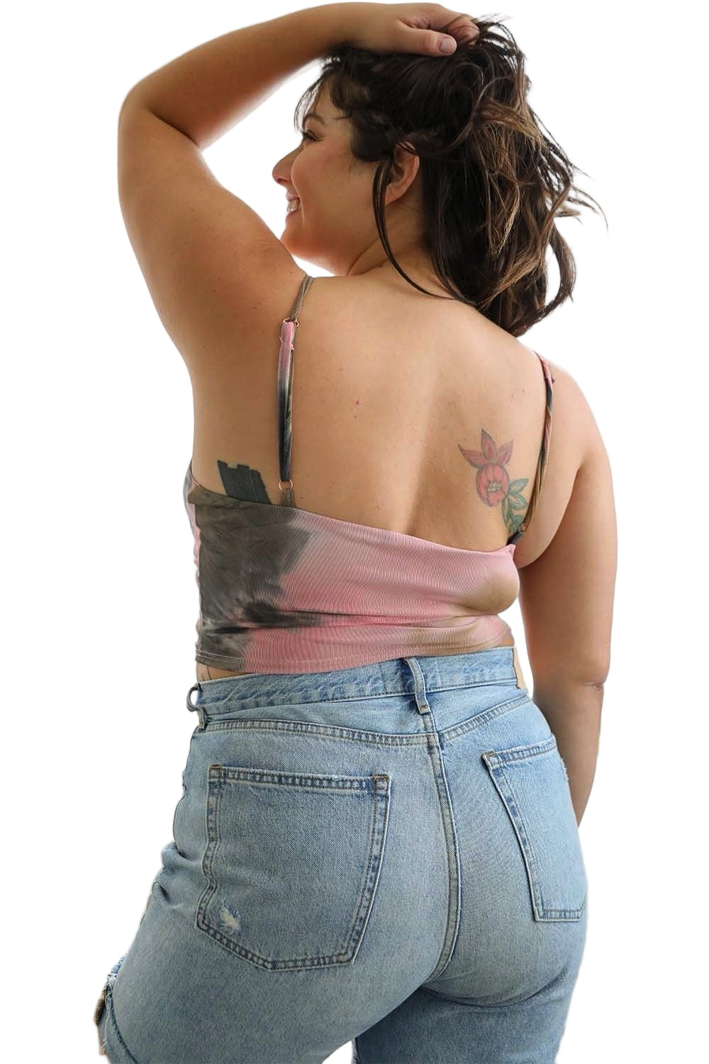 Tie Dye Mesh Keyhole Brami Plus