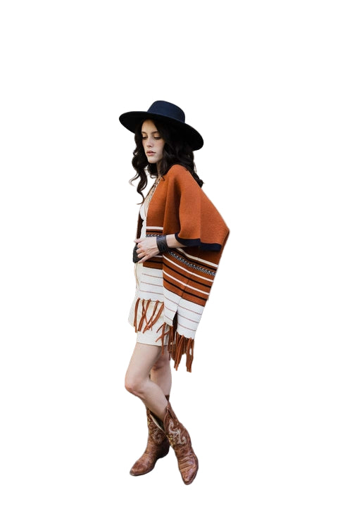 Western Luxe Fringed Ruana