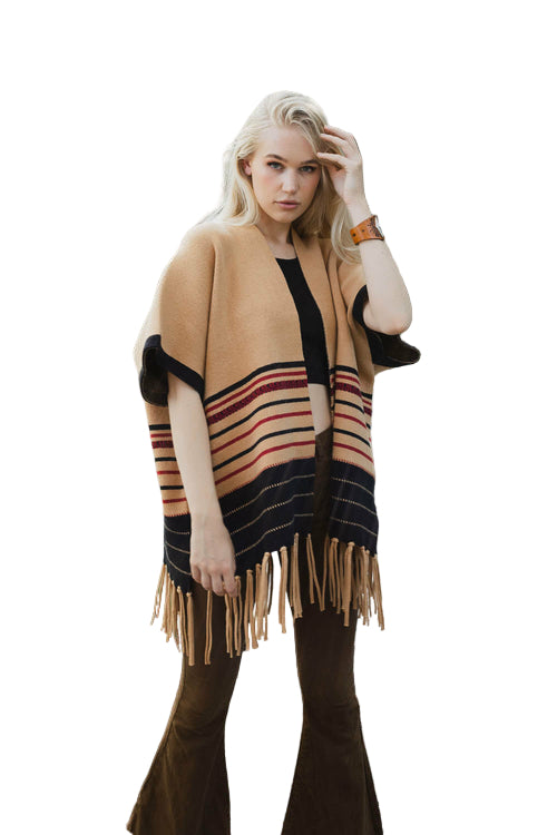Western Luxe Fringed Ruana