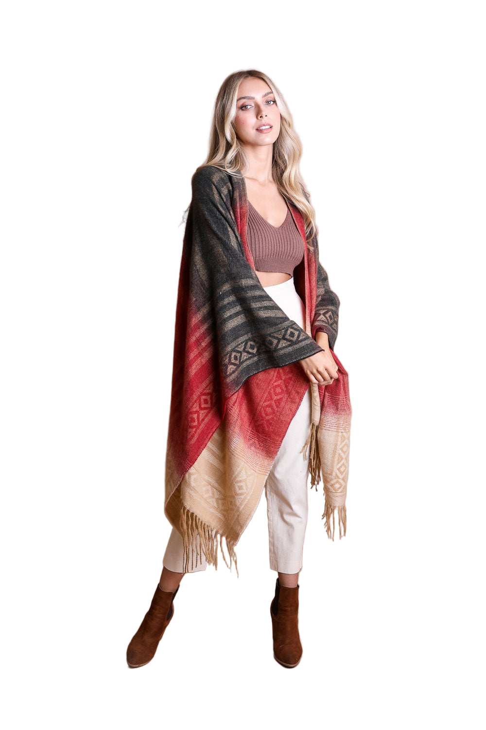 Western Style Colorblend Tassel Serape