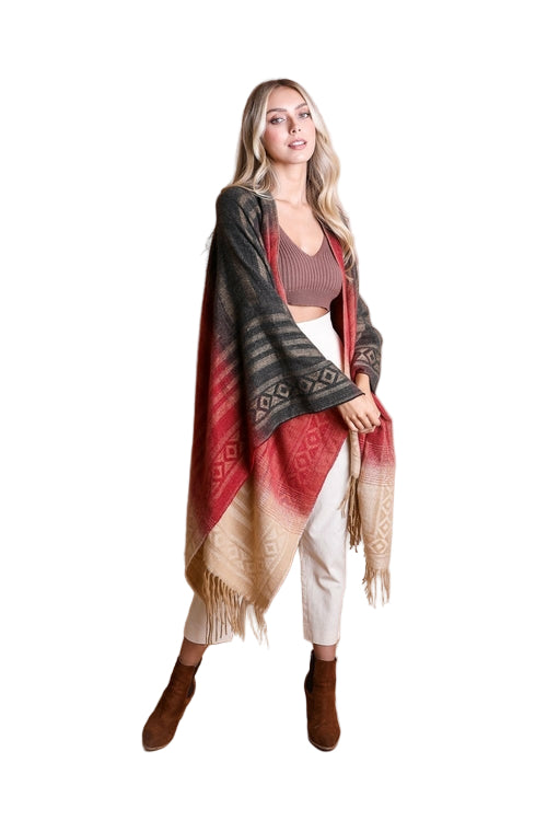 Western Style Colorblend Tassel Serape