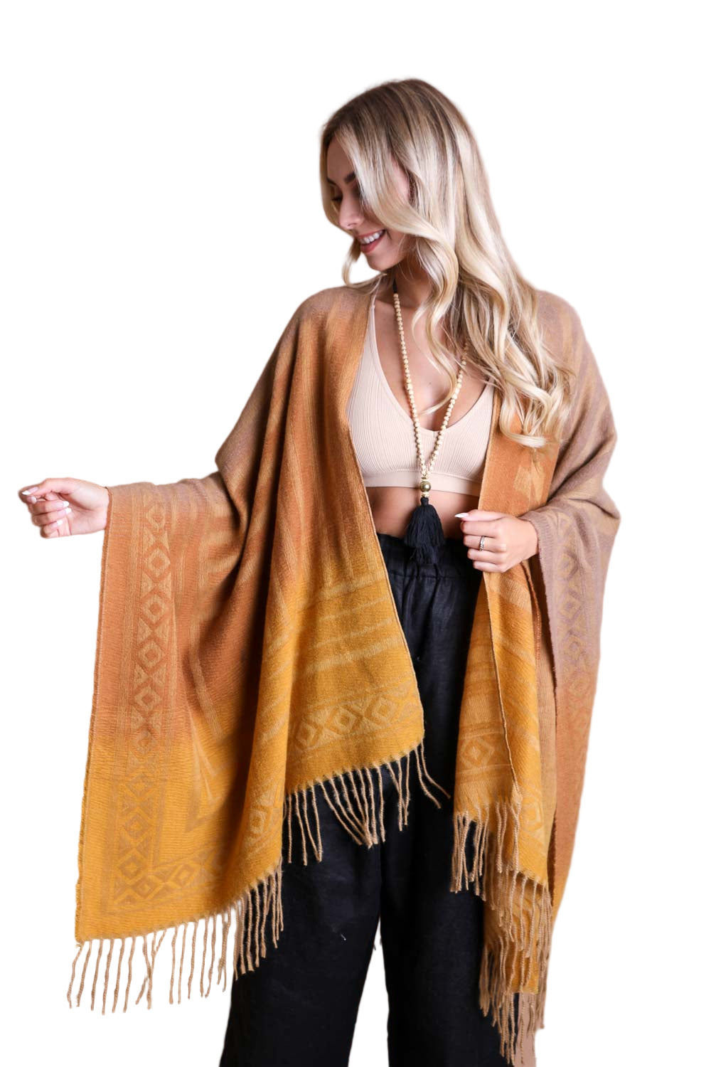 Western Style Colorblend Tassel Serape