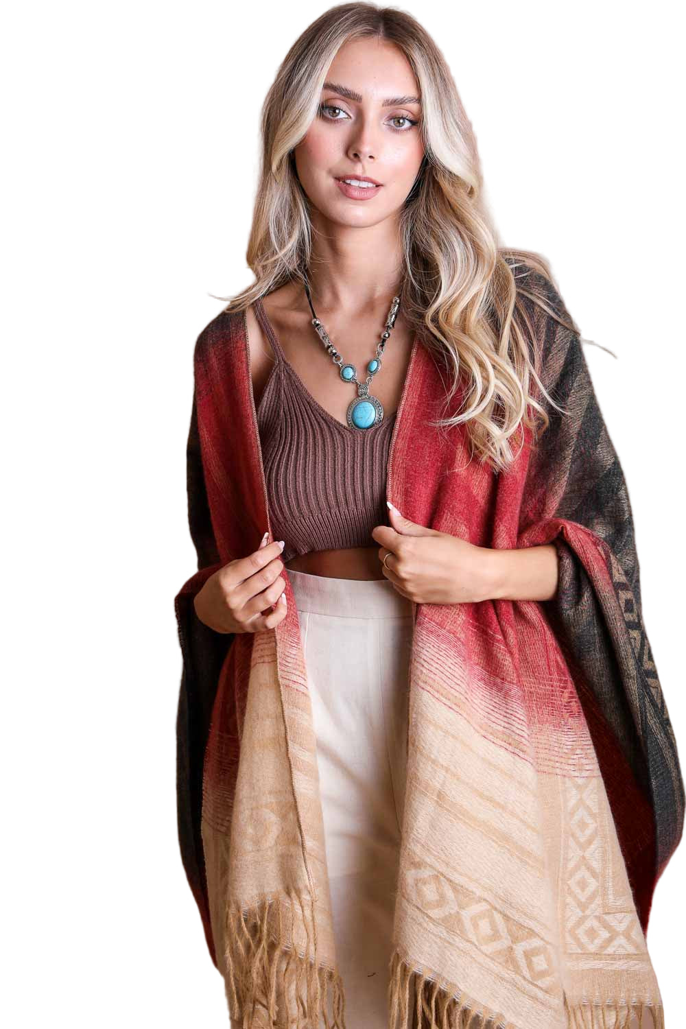 Western Style Colorblend Tassel Serape