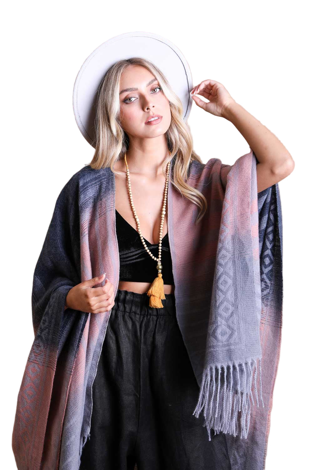 Western Style Colorblend Tassel Serape