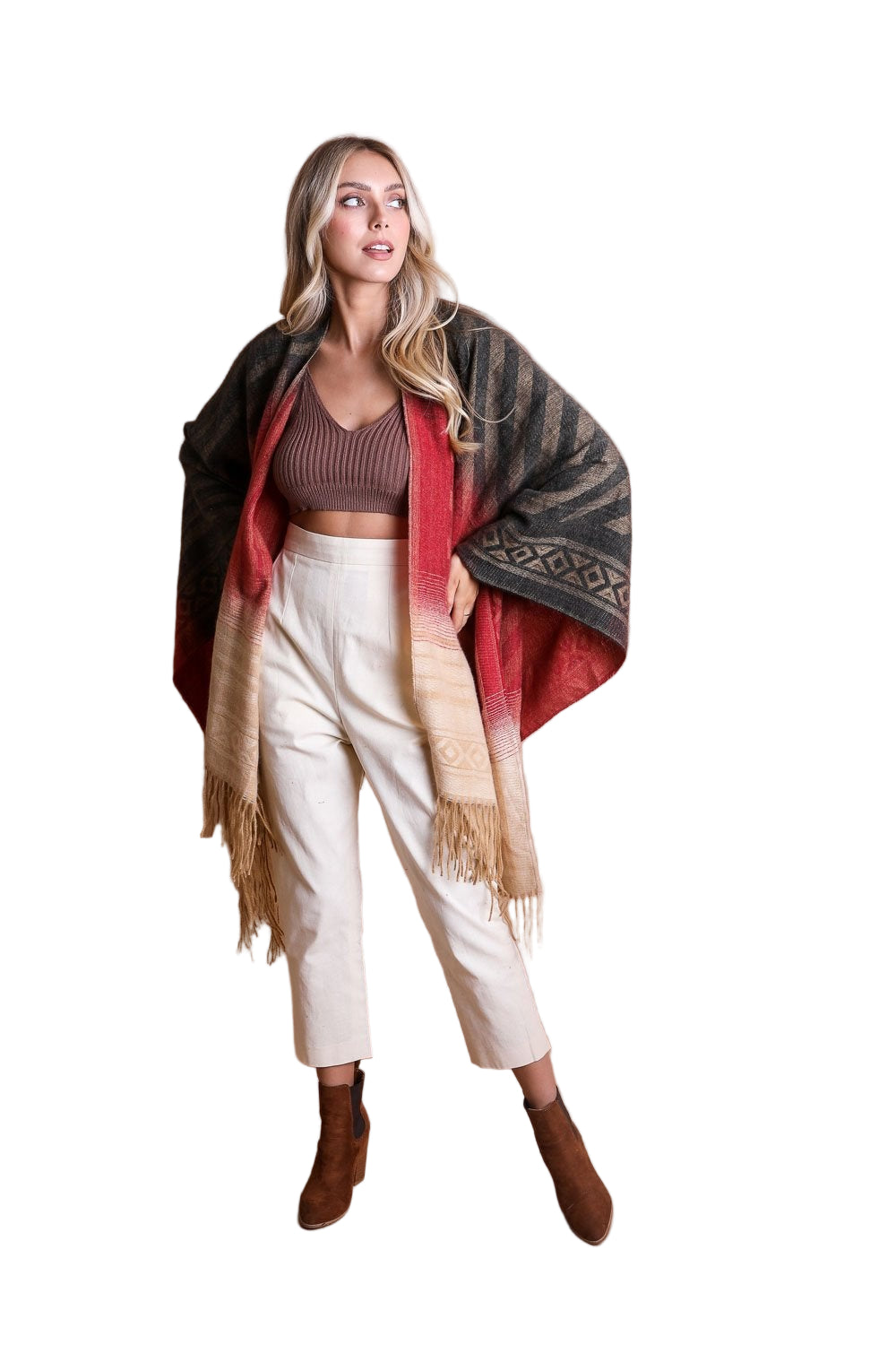 Western Style Colorblend Tassel Serape