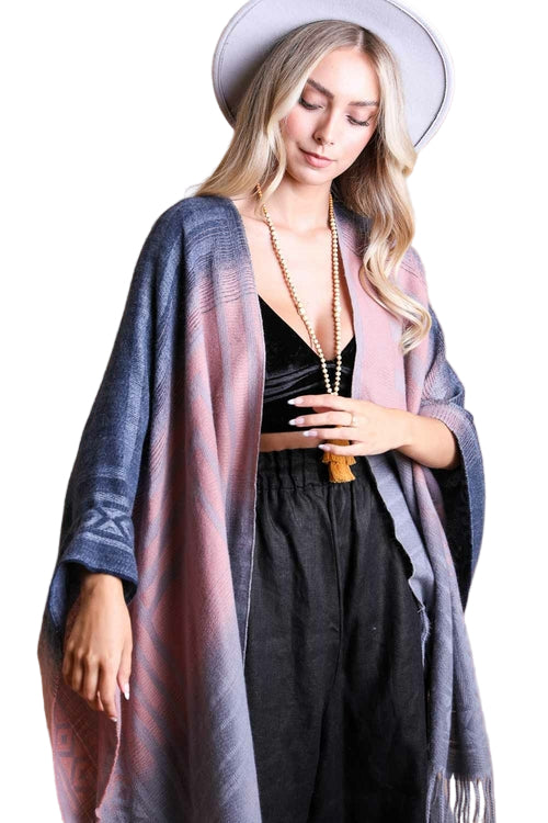 Western Style Colorblend Tassel Serape