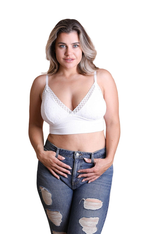 Waistband Loop Lace Brami Plus Size – Elegant Stretchy Lace Cami