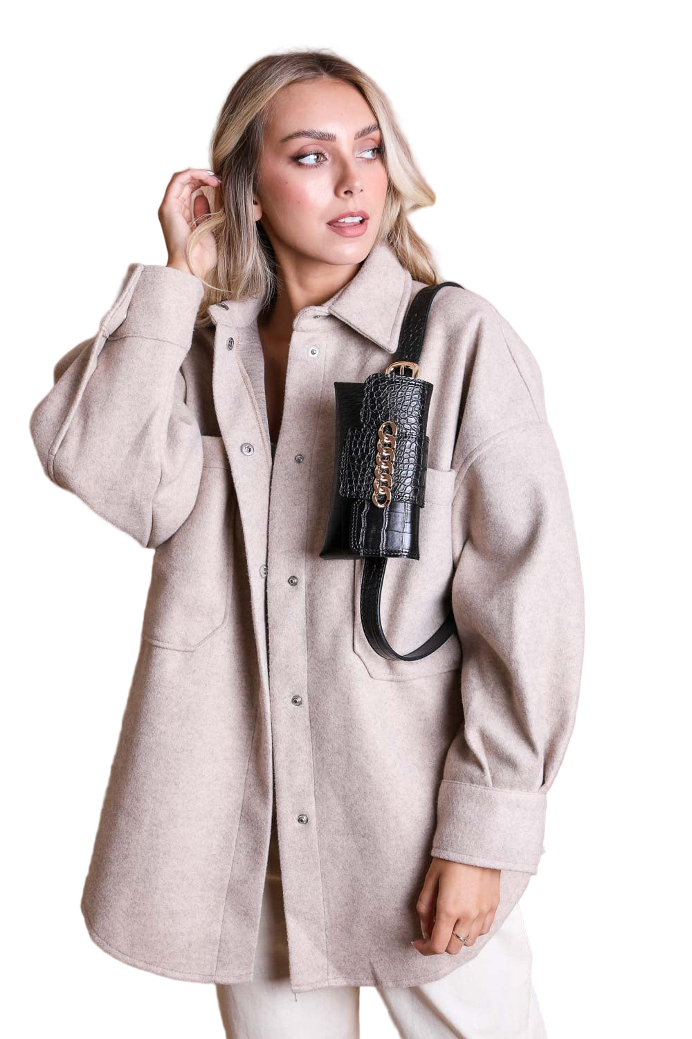 Wide Clutch Chain Belt Bag