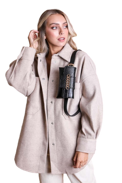 Wide Clutch Chain Belt Bag