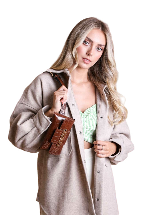 Wide Clutch Chain Belt Bag