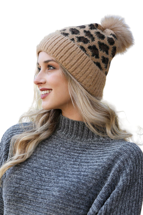 Wild Leopard Knit Beanie