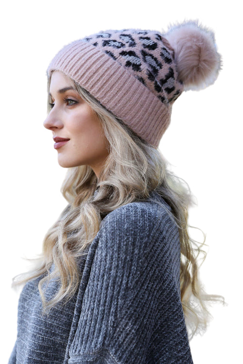 Wild Leopard Knit Beanie