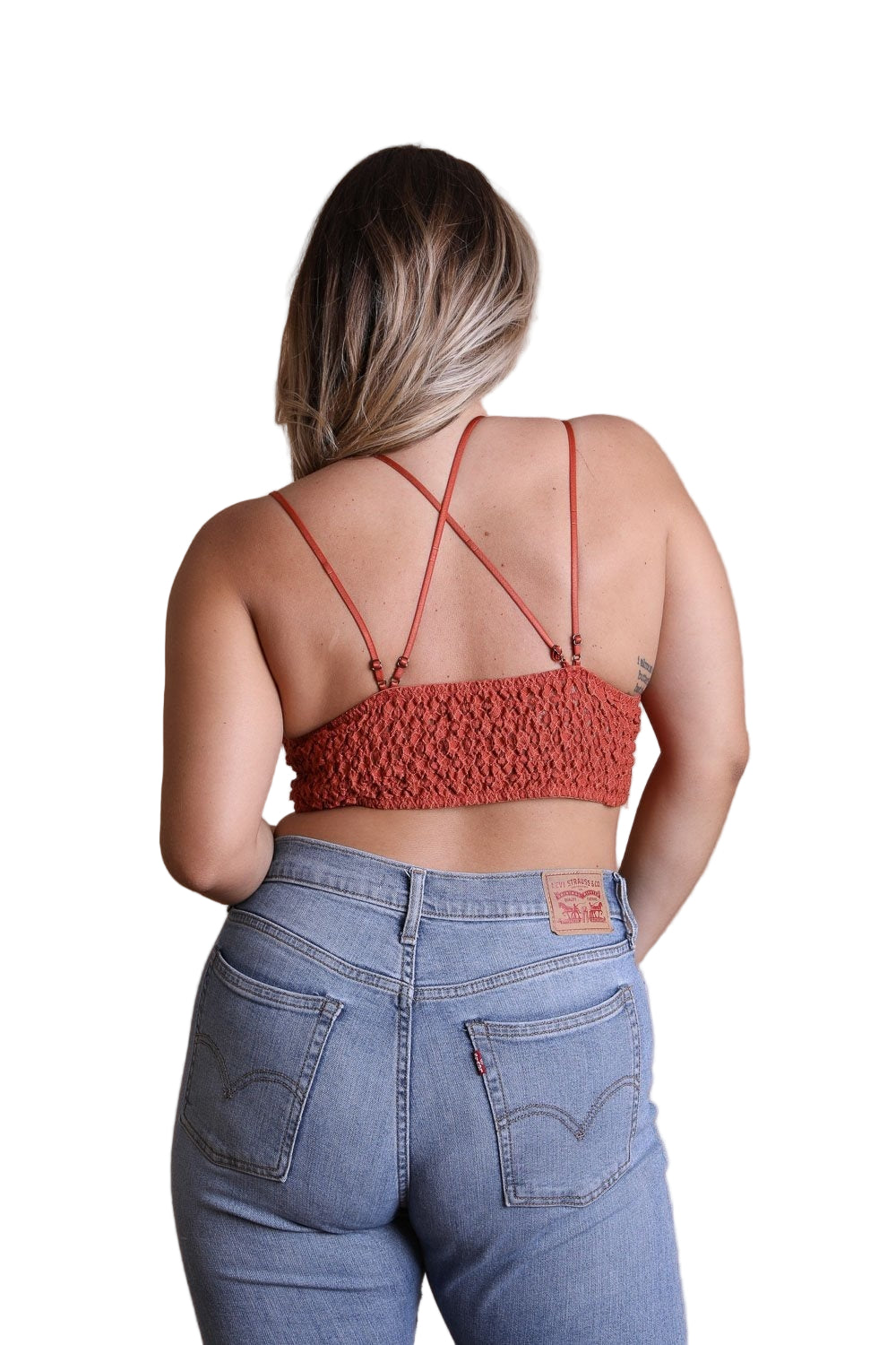 Plus Crochet Lace Longline Bralette